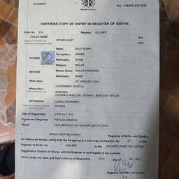 Birth Certificate Name Update