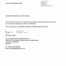 Edit Academic Reference Letter