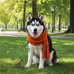 Depois - Foto de Parque com Cachorro e Pássaro