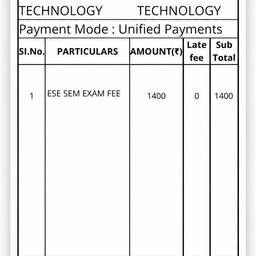 Edit Fee Receipt Document
