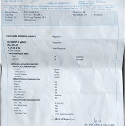 Medical Lab Report Edit