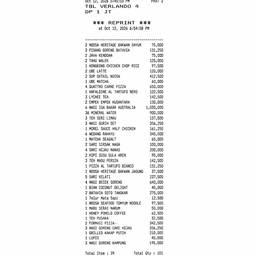 Restaurant Receipt Total Edit