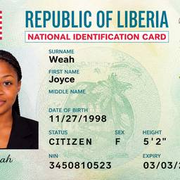 Después - Mezcla de colores de tarjeta de identificación de Liberia