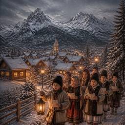 Romanian Christmas Carol Scene