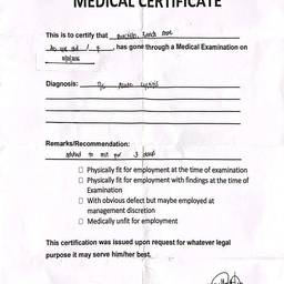 Before - Medical Certificate Cleanup