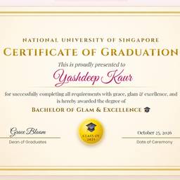 Graduation Certificate Name Edit