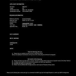 Driving Licence Booking Edit