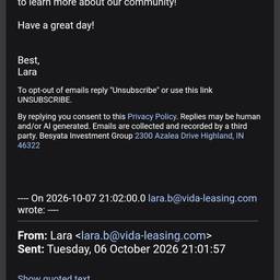 Before - Fake Apartment Approval Email