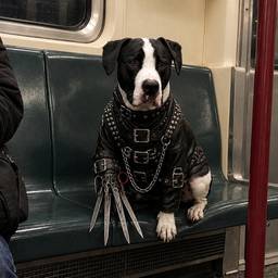 Biker Dog in Leather