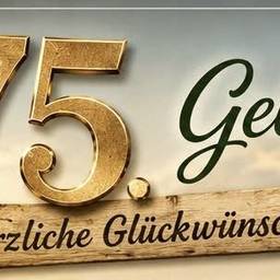 Before - Golden 75th Birthday Banner