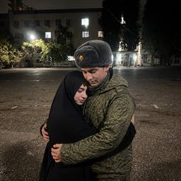 Emotional Army Farewell Hug