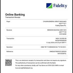 Avant - Reçu Bancaire Modifiable
