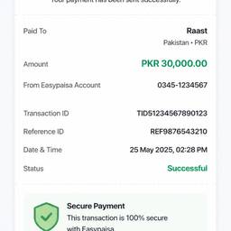 Easypaisa Payment Receipt