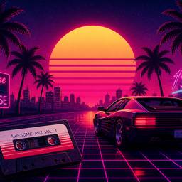 80s Synthwave Retro Art