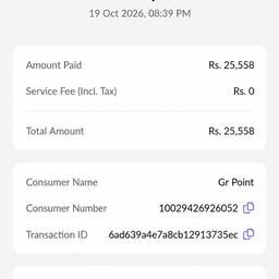 Payment Receipt Amount Edit