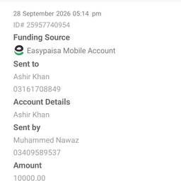 Before - Easypaisa Payment Receipt Edit