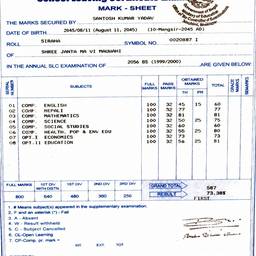 Marksheet Date Edit