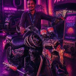 After - 80s Style Motorcycle Photo