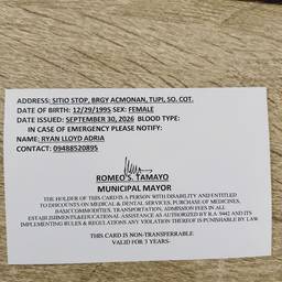 Disability ID Card Edit