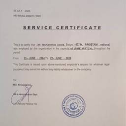 Antes - Edición de texto en certificado de servicio