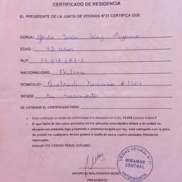 Después - Edición de fecha en certificado de residencia