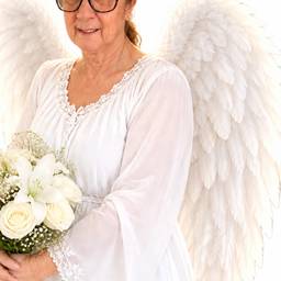 Angel Portrait with Flowers