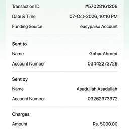 Edit Payment Receipt Details