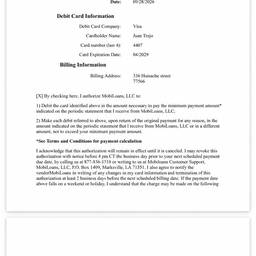 Debit Card Authorization Edit