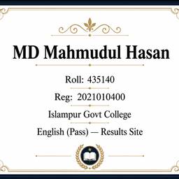 Exam Result Certificate Design