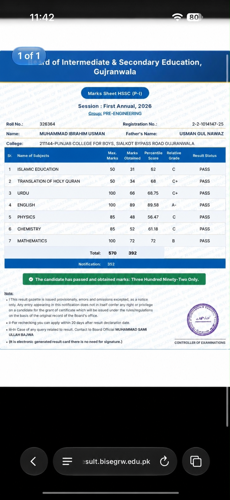 Result