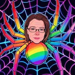 Rainbow Spider Cartoon Portrait