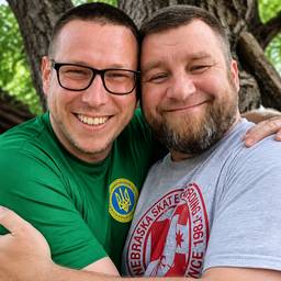 Two Friends Warm Hug