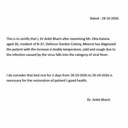 Editable Medical Certificate
