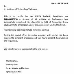 Internship Certificate Edit