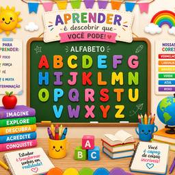 Colorful Alphabet Learning Poster