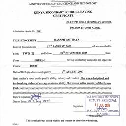 Certificate Name Change