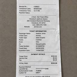 Edit Train Ticket Receipt