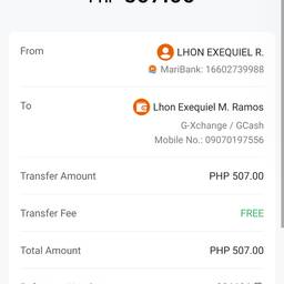 Antes - Mockup de recibo de transferencia de GCash