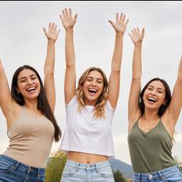 Women Celebrating Arms Raised