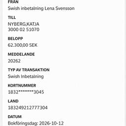 Swedish Payment Receipt Edit