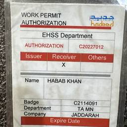 Work Permit Card Edit
