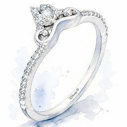Watercolor Diamond Ring Sketch