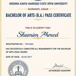 University Certificate Name Edit