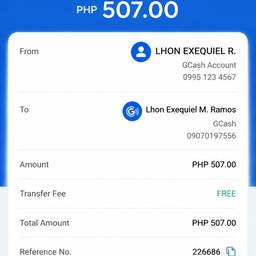 Después - Mockup de recibo de transferencia de GCash