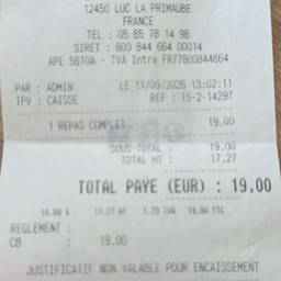 Avant - Modification de la Date du Reçu