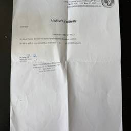 Antes - Edición de texto de certificado médico