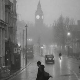 Foggy London Street Scene