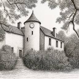 Stone Tower Pencil Sketch