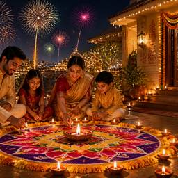 Diwali Celebration Scene