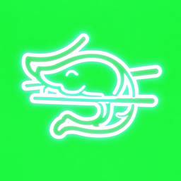 Neon Shrimp Logo Sign